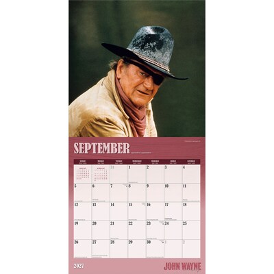 2027 BrownTrout John Wayne 12" x 12" Monthly Wall Calendar (9798330713271)