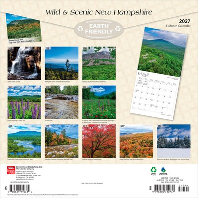 2027 BrownTrout New Hampshire Wild & Scenic 12 x 12 Monthly Wall Calendar (9798330710737)