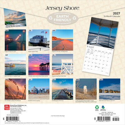 2027 BrownTrout Jersey Shore 12 x 12 Monthly Wall Calendar (9798330710591)