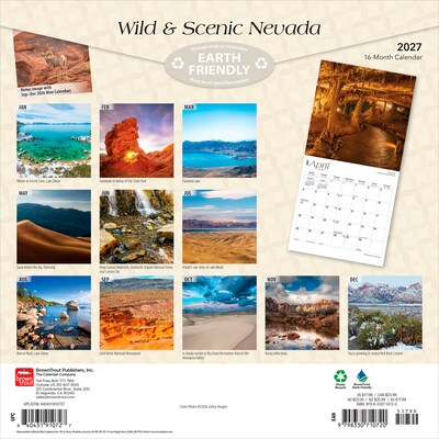 2027 BrownTrout Nevada Wild & Scenic 12 x 12 Monthly Wall Calendar (9798330710720)