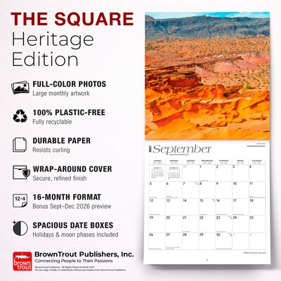 2027 BrownTrout Nevada Wild & Scenic 12" x 12" Monthly Wall Calendar (9798330710720)