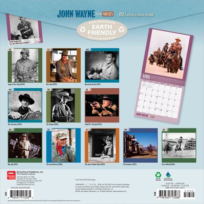 2027 BrownTrout John Wayne in the Movies 12 x 12 Monthly Wall Calendar (9798330713288)