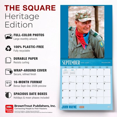 2027 BrownTrout John Wayne in the Movies 12" x 12" Monthly Wall Calendar (9798330713288)