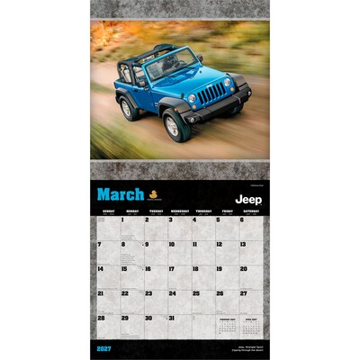 2027 BrownTrout Jeep 12" x 12" Monthly Wall Calendar (9798330713264)