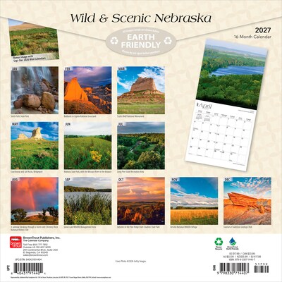 2027 BrownTrout Nebraska Wild & Scenic 12 x 12 Monthly Wall Calendar (9798330714407)