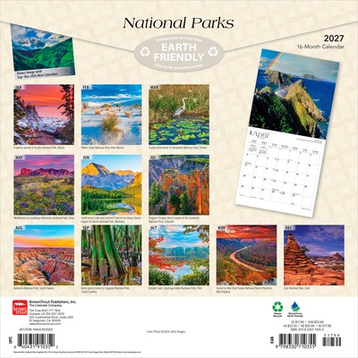 2027 BrownTrout National Parks 12 x 12 Monthly Wall Calendar (9798330710355)