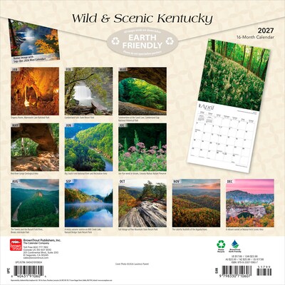 2027 BrownTrout Kentucky Wild & Scenic 12 x 12 Monthly Wall Calendar (9798330710607)
