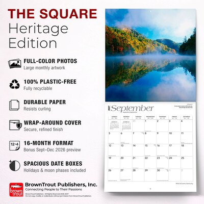 2027 BrownTrout Kentucky Wild & Scenic 12" x 12" Monthly Wall Calendar (9798330710607)
