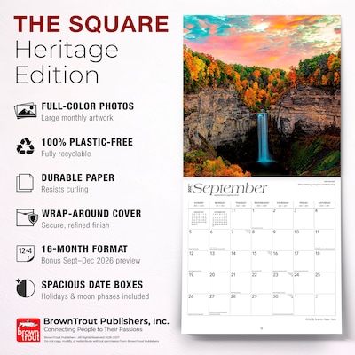 2027 BrownTrout New York Wild & Scenic 12" x 12" Monthly Wall Calendar (9798330710768)