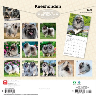 2027 BrownTrout Keeshonden 12 x 12 Monthly Wall Calendar (9798330714308)