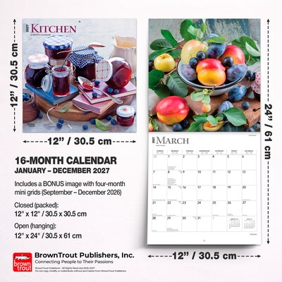 2027 BrownTrout Kitchen 12" x 12" Monthly Wall Calendar (9798330711314)