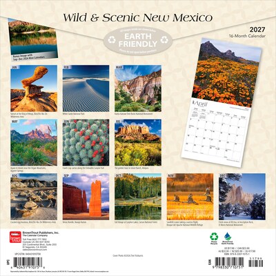 2027 BrownTrout New Mexico Wild & Scenic 12 x 12 Monthly Wall Calendar (9798330710751)