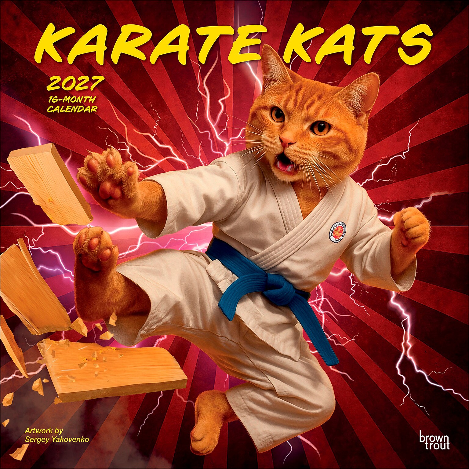 2027 BrownTrout Karate Kats 12 x 12 Monthly Wall Calendar (9798330713295)