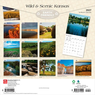 2027 BrownTrout Kansas Wild & Scenic 12 x 12 Monthly Wall Calendar (9798330714292)