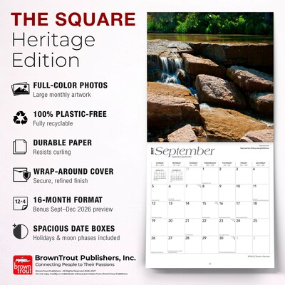 2027 BrownTrout Kansas Wild & Scenic 12" x 12" Monthly Wall Calendar (9798330714292)