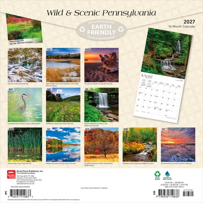 2027 BrownTrout Pennsylvania Wild & Scenic 12 x 12 Monthly Wall Calendar (9798330710836)