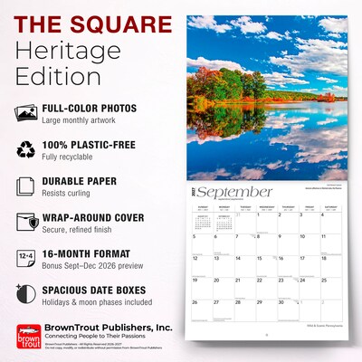 2027 BrownTrout Pennsylvania Wild & Scenic 12" x 12" Monthly Wall Calendar (9798330710836)
