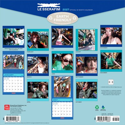 2027 BrownTrout Le Sserafim 12 x 12 Monthly Wall Calendar (9798330715886)