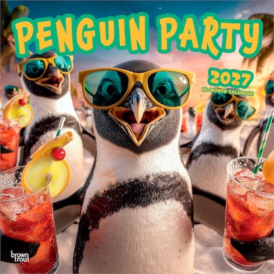 2027 BrownTrout Penguin Party 12 x 12 Monthly Wall Calendar (9798330714728)