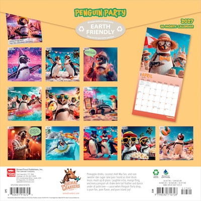 2027 BrownTrout Penguin Party 12 x 12 Monthly Wall Calendar (9798330714728)