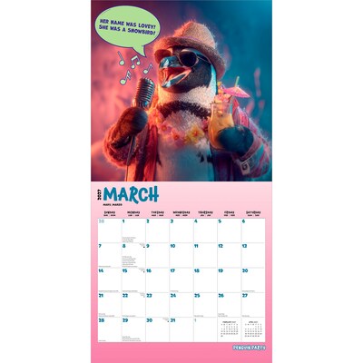 2027 BrownTrout Penguin Party 12" x 12" Monthly Wall Calendar (9798330714728)