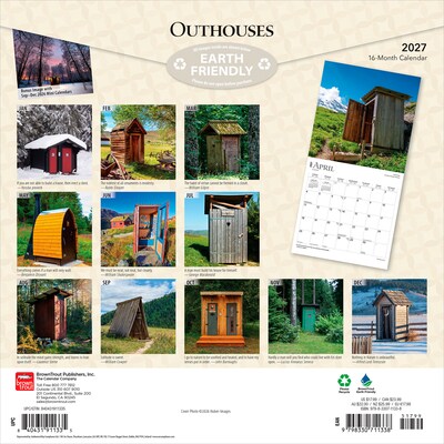 2027 BrownTrout Outhouses 12 x 12 Monthly Wall Calendar (9798330711338)