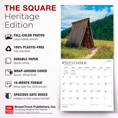 2027 BrownTrout Outhouses 12" x 12" Monthly Wall Calendar (9798330711338)