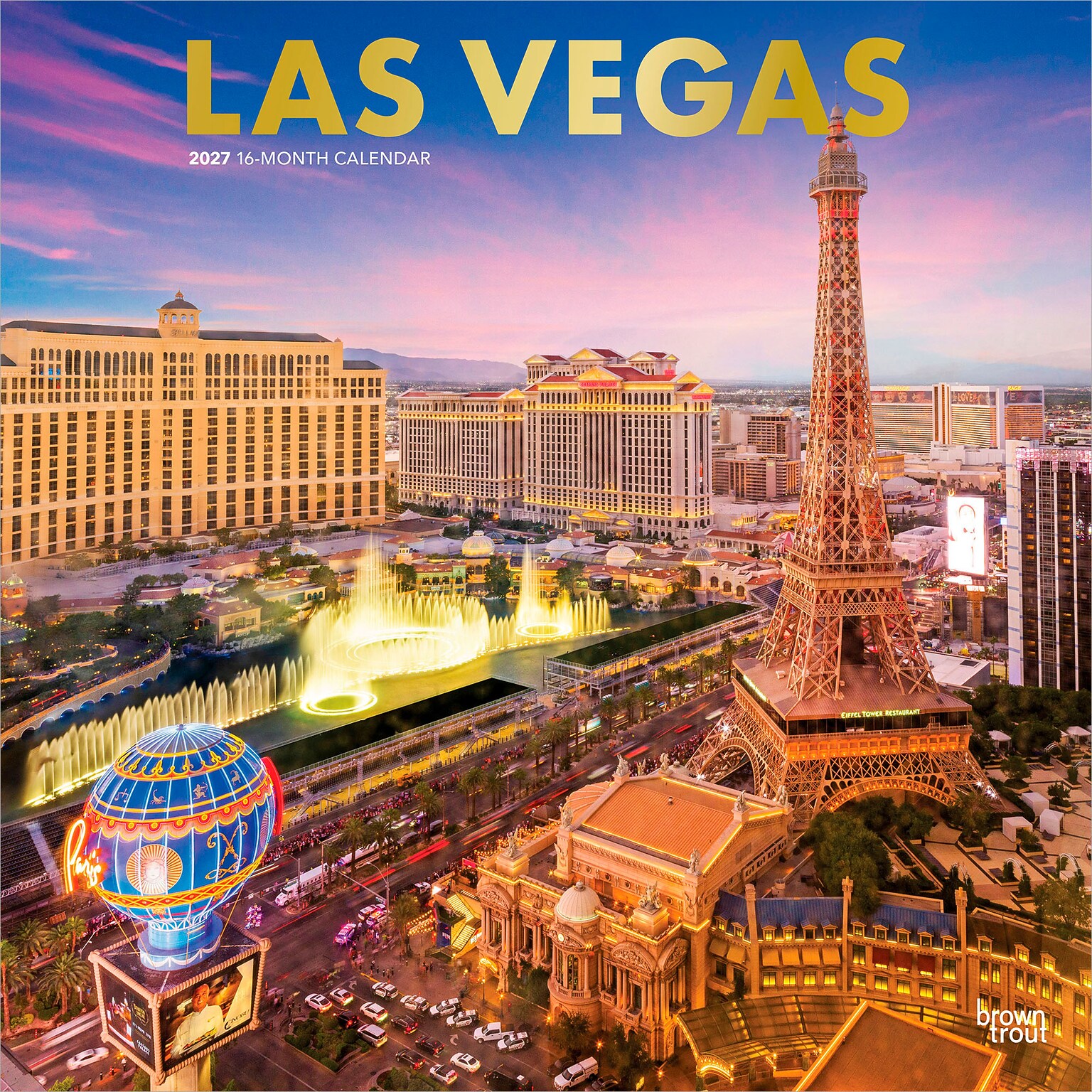 2027 BrownTrout Las Vegas 12 x 12 Monthly Wall Calendar (9798330711024)