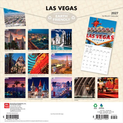 2027 BrownTrout Las Vegas 12 x 12 Monthly Wall Calendar (9798330711024)