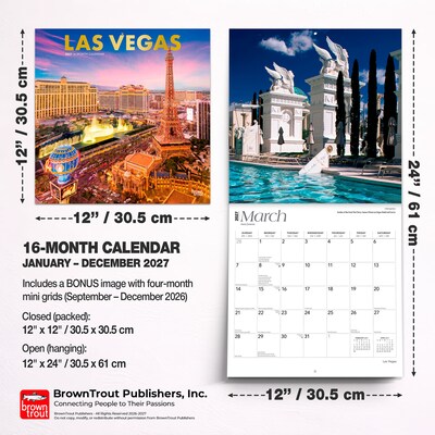2027 BrownTrout Las Vegas 12" x 12" Monthly Wall Calendar (9798330711024)