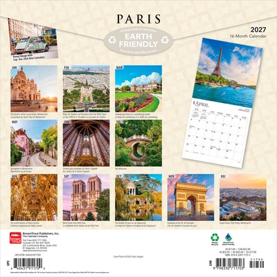2027 BrownTrout Paris 12 x 12 Monthly Wall Calendar (9798330711703)