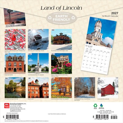 2027 BrownTrout Illinois Places 12 x 12 Monthly Wall Calendar (9798330710614)
