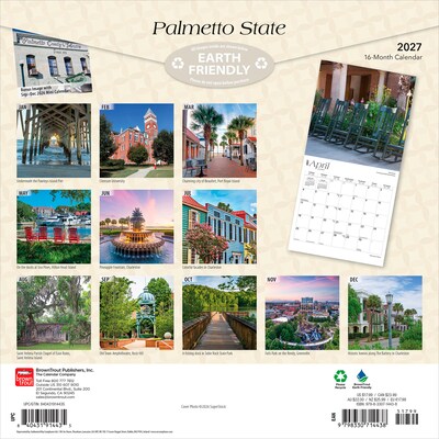 2027 BrownTrout South Carolina Places 12 x 12 Monthly Wall Calendar (9798330714438)