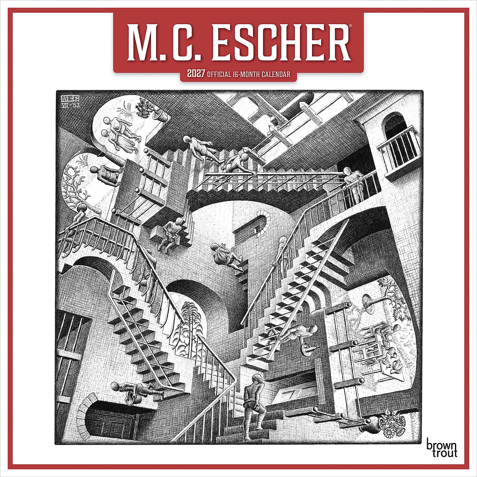 2027 BrownTrout M.C. Escher 12 x 12 Monthly Wall Calendar (9798330713325)