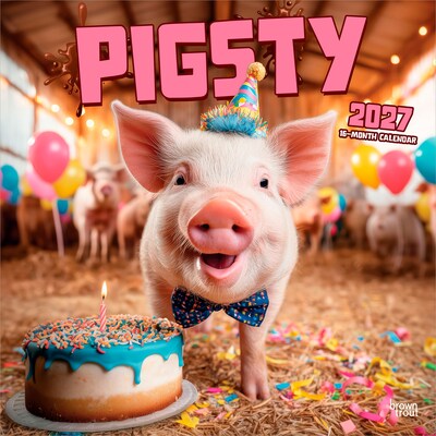 2027 BrownTrout Pigsty 12 x 12 Monthly Wall Calendar (9798330711451)