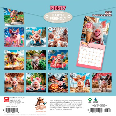 2027 BrownTrout Pigsty 12 x 12 Monthly Wall Calendar (9798330711451)