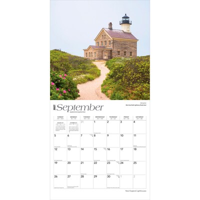 2027 BrownTrout New England Lighthouses 12" x 12" Monthly Wall Calendar (9798330710331)