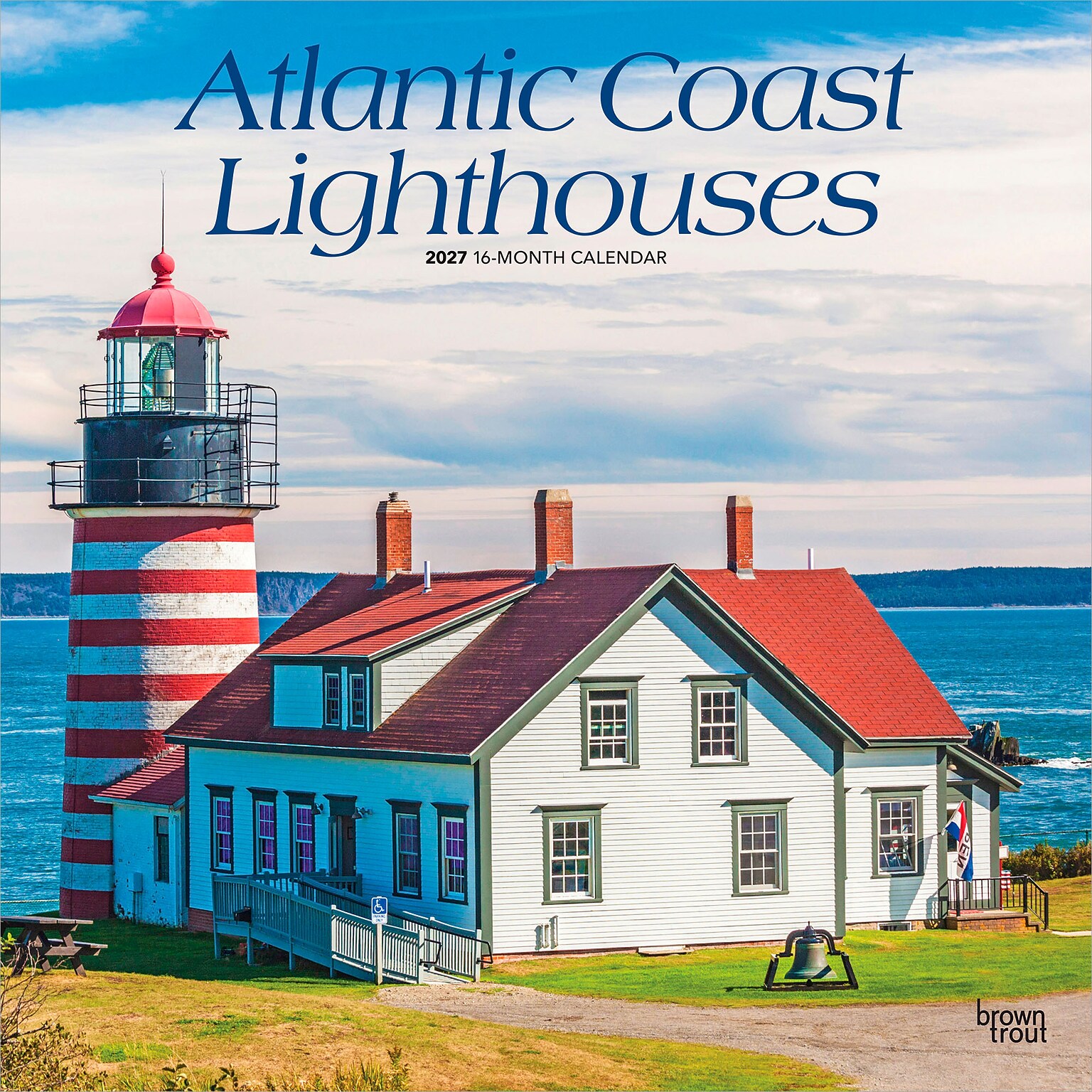 2027 BrownTrout Atlantic Coast Lighthouses 12 x 12 Monthly Wall Calendar (9798330710324)