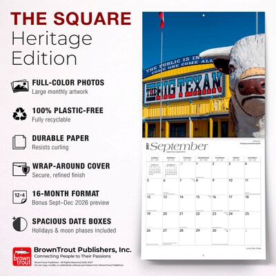 2027 BrownTrout Texas Places 12" x 12" Monthly Wall Calendar (9798330710621)