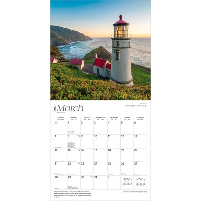 2027 BrownTrout World's Greatest Lighthouses 12" x 12" Monthly Wall Calendar (9798330710348)