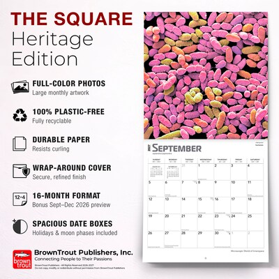 2027 BrownTrout Microscopic World of Innerspace 12" x 12" Monthly Wall Calendar (9798330714261)