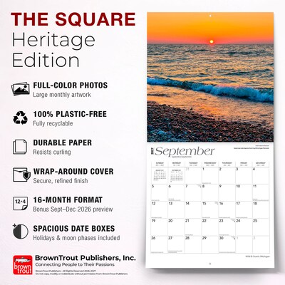 2027 BrownTrout Michigan Wild & Scenic 12" x 12" Monthly Wall Calendar (9798330710676)