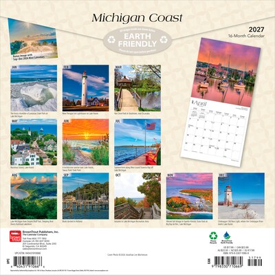2027 BrownTrout Michigan Coast 12 x 12 Monthly Wall Calendar (9798330710669)