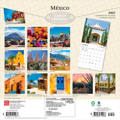2027 BrownTrout Mexico 12 x 12 Monthly Wall Calendar (9798330711086)