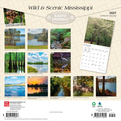 2027 BrownTrout Mississippi Wild & Scenic 12 x 12 Monthly Wall Calendar (9798330710690)