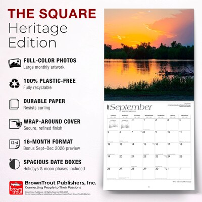 2027 BrownTrout Mississippi Wild & Scenic 12" x 12" Monthly Wall Calendar (9798330710690)