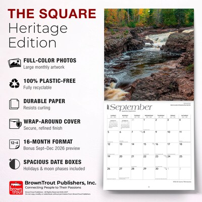 2027 BrownTrout Minnesota Wild & Scenic 12" x 12" Monthly Wall Calendar (9798330710683)