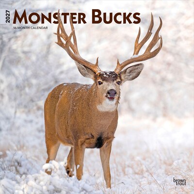2027 BrownTrout Monster Bucks 12 x 12 Monthly Wall Calendar (9798330712083)
