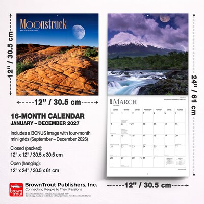 2027 BrownTrout Moonstruck 12" x 12" Monthly Wall Calendar (9798330714384)