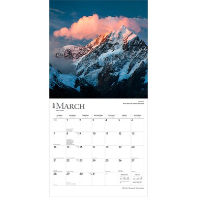 2027 BrownTrout World's Greatest Mountains 12" x 12" Monthly Wall Calendar (9798330711581)